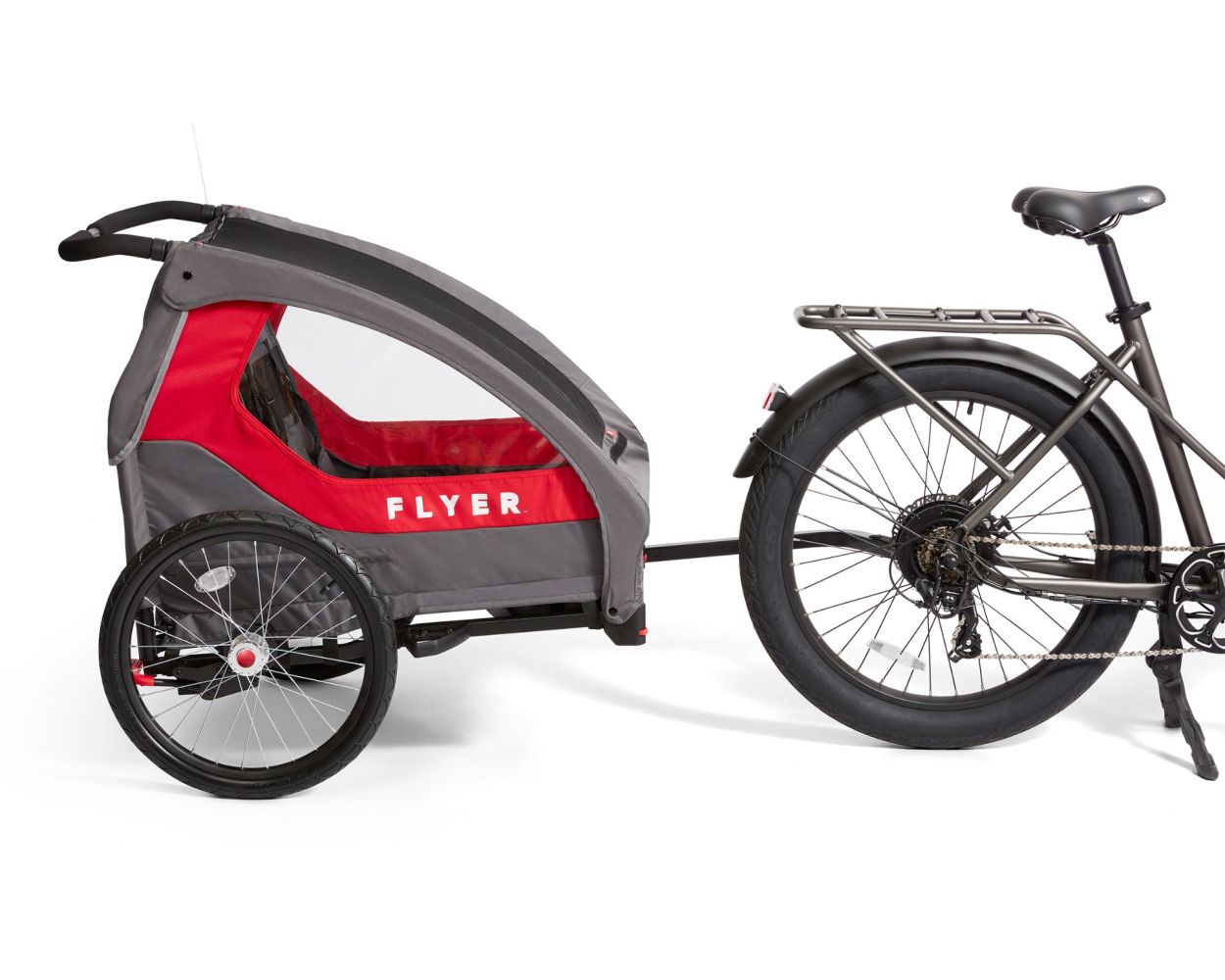 Radio Flyer Duoflex Bike Trailer to Stroller - Gray/Red/Black